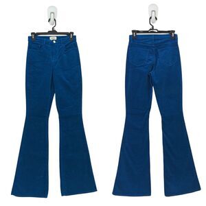 L'agence Women 24 Marty Velvet Jean Deep Lagoon Blue Flare Leg High Rise Stretch